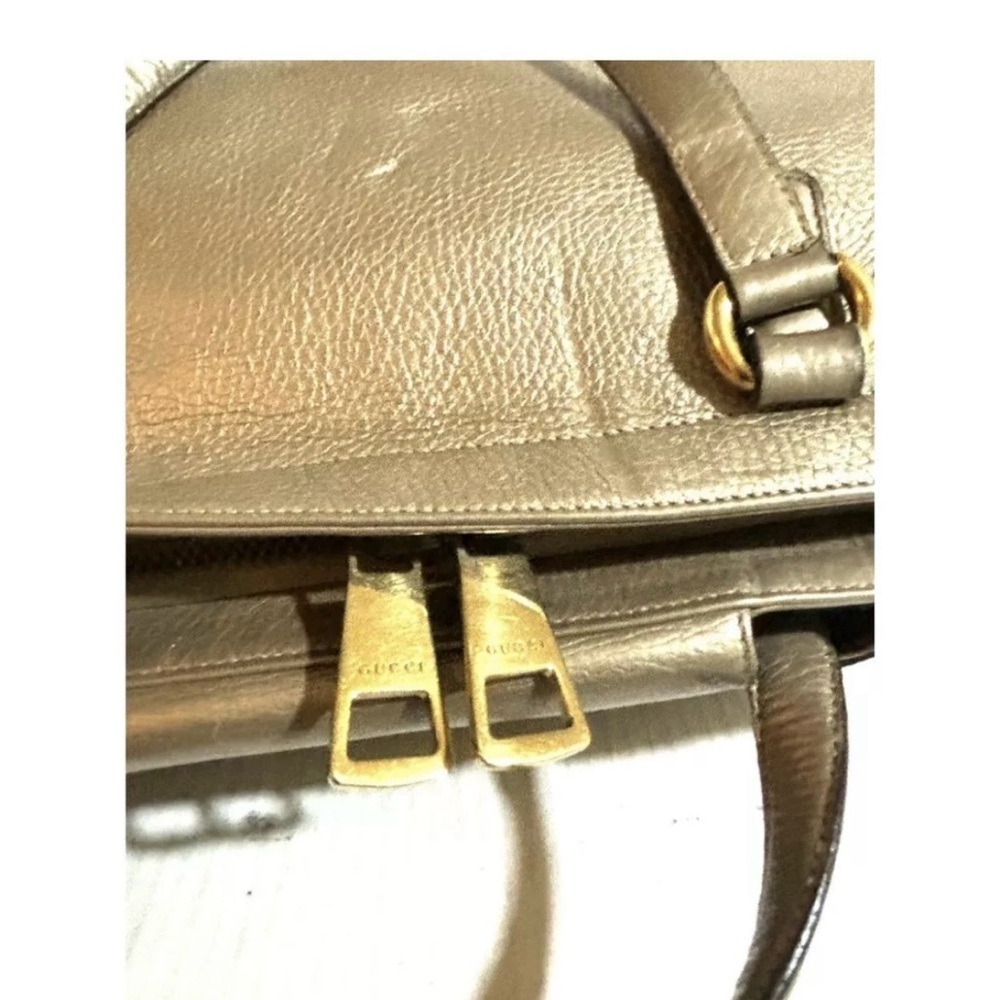 Gucci tan / Gold Leather Women's tote Bag - Picture 4 of 14